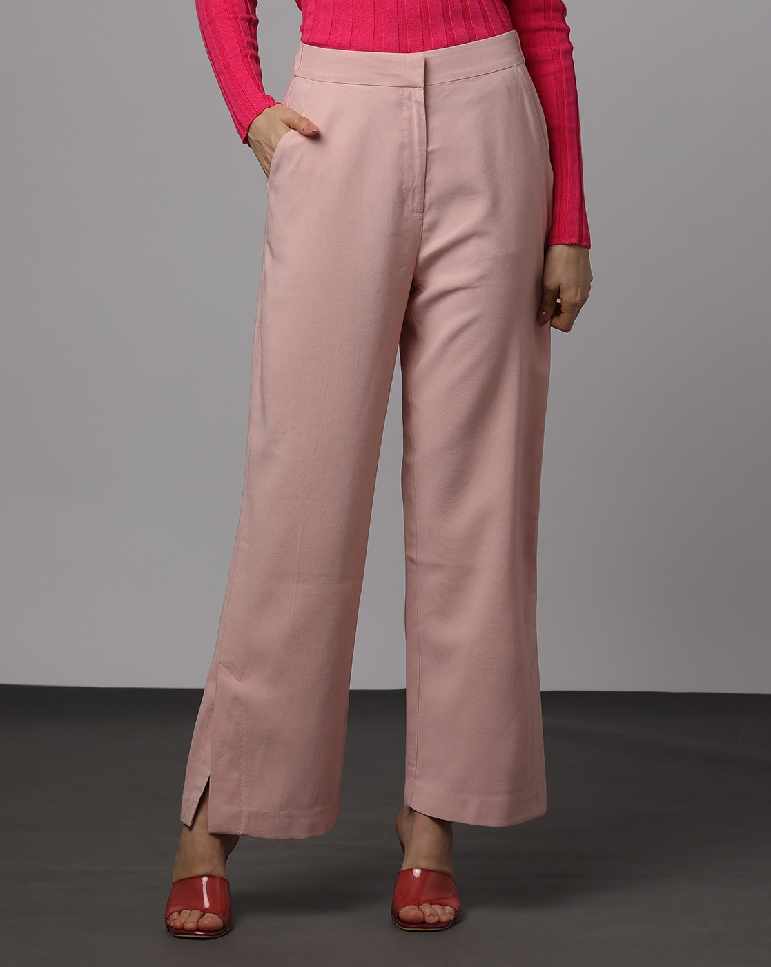 Buy Pink Trousers & Pants for Women by Outryt Online