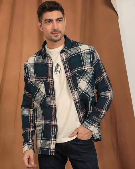 Checked Slim Fit Jacket