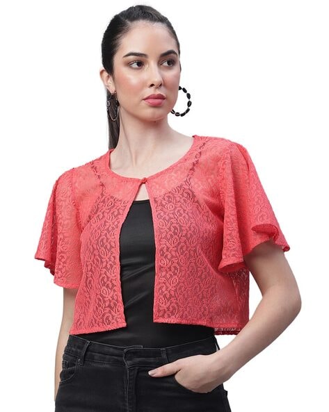 Embroidered hot sale net shrug