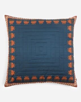 ritu kumar 195 GSM Embroidered Kashmiri Booti Cushion with Filler 23" x 23"-picture-44