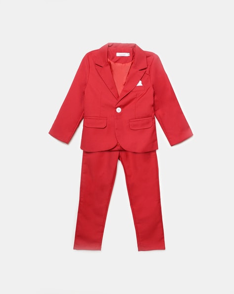 NAOMA Blazer & Flared Pants Set in Red – ZCRAVE