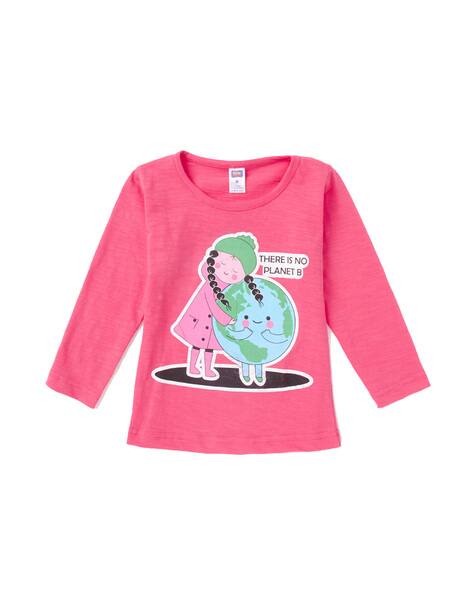 Buy Pink Tshirts for Girls by HOPSCOTCH Online