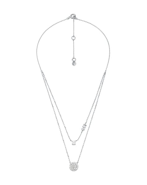 Michael Kors MKC1563A6040 Silver Heart Padlock Necklace - thbaker.co.uk
