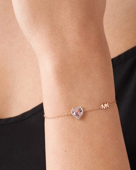 Michael Kors Rose Gold Tone Heritage Charm Chain Toggle Bracelet Size 7 |  eBay