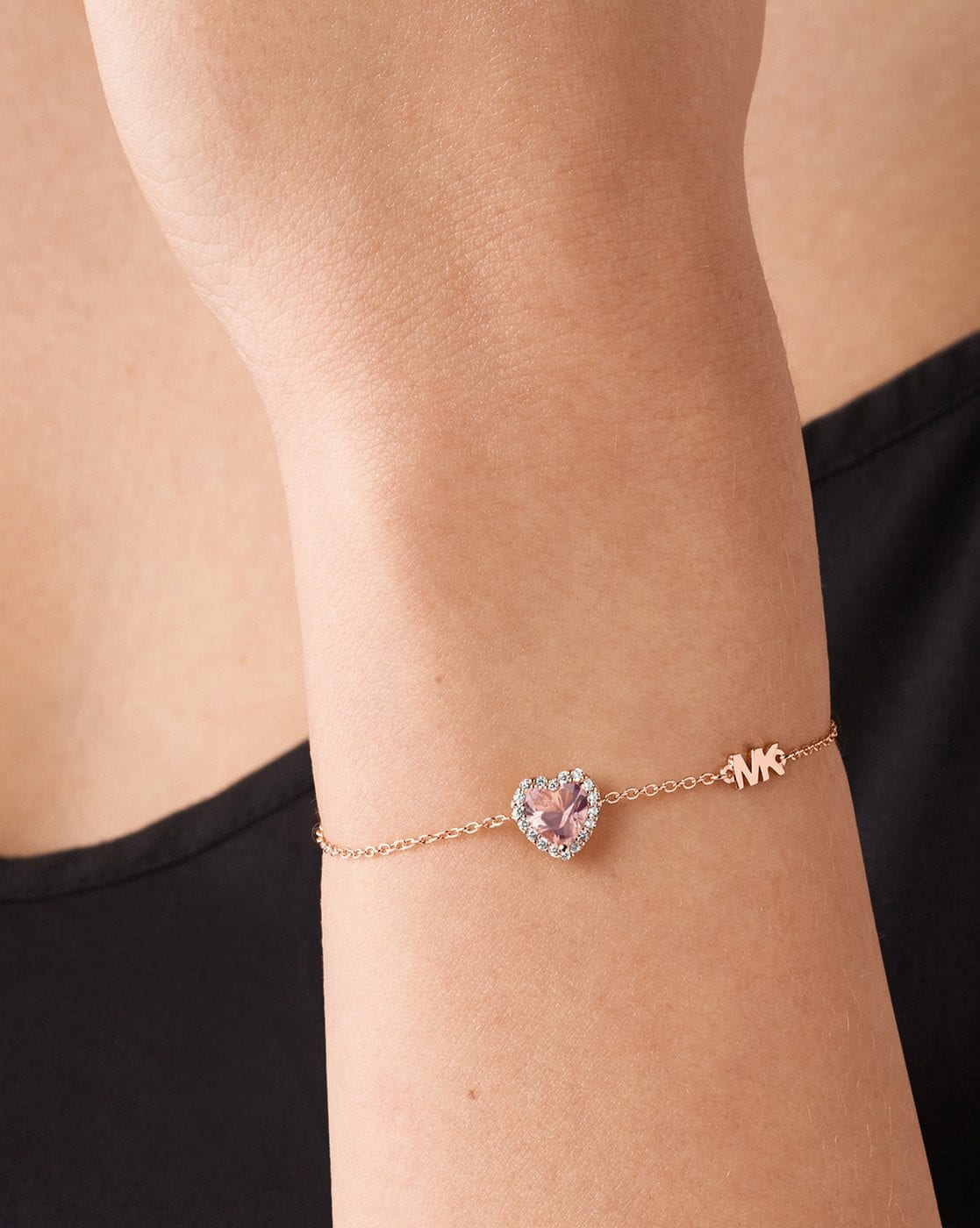 Michael Kors Rose Gold Heart Charm Bracelet for Women Online India at
