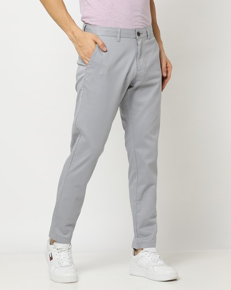 New Look slim fit cropped pants in gray pinstripe | ASOS