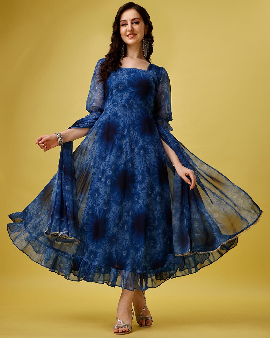 Buy Blue Dresses for Women by Hetvi Creation Online