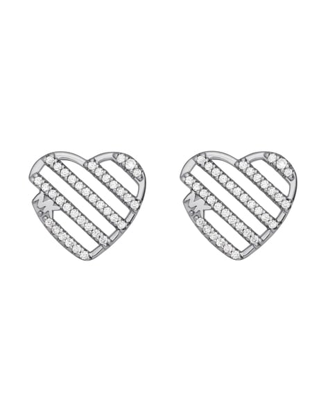 Michael Kors KORS BRILLIANCE | 14ct Rose Gold Plated Sterling Silver Heart  Stud Earrings MKC1569AN791 - James Moore Jewellers Kenilworth