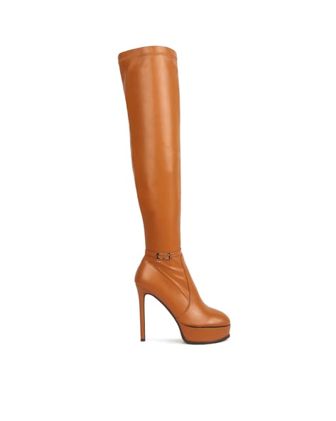 Buy Rag Co High Heels Ankle Length Boots Tan Color Women