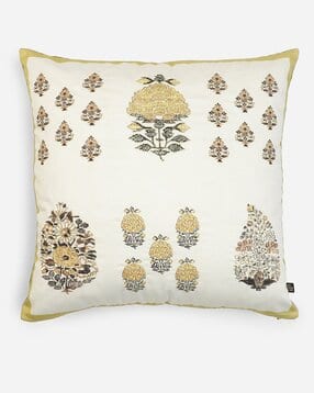 ritu kumar 195 GSM Printed Kashmiri Booti Cushion with Filler 17" x 17"-picture-16