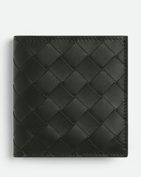 Intrecciato Leather Wallet in Black - Bottega Veneta