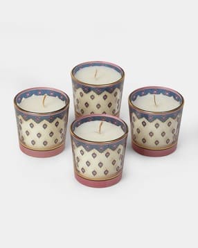 ritu kumar Set of 4 Printed Minar Votives-picture-2