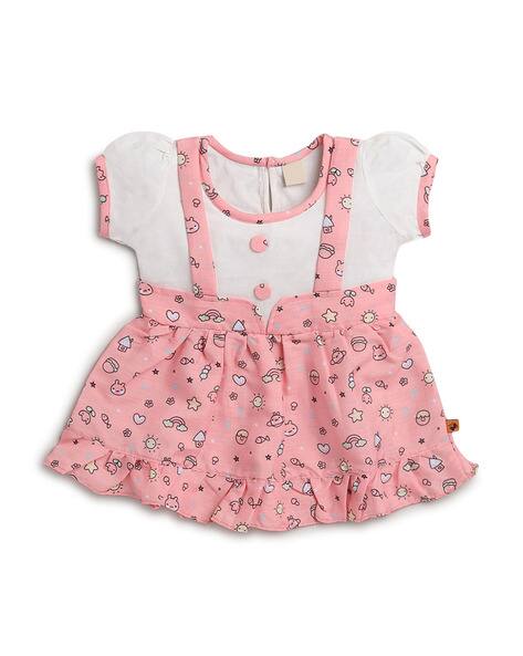 Buy Peach Dresses Frocks for Infants by HOPSCOTCH Online