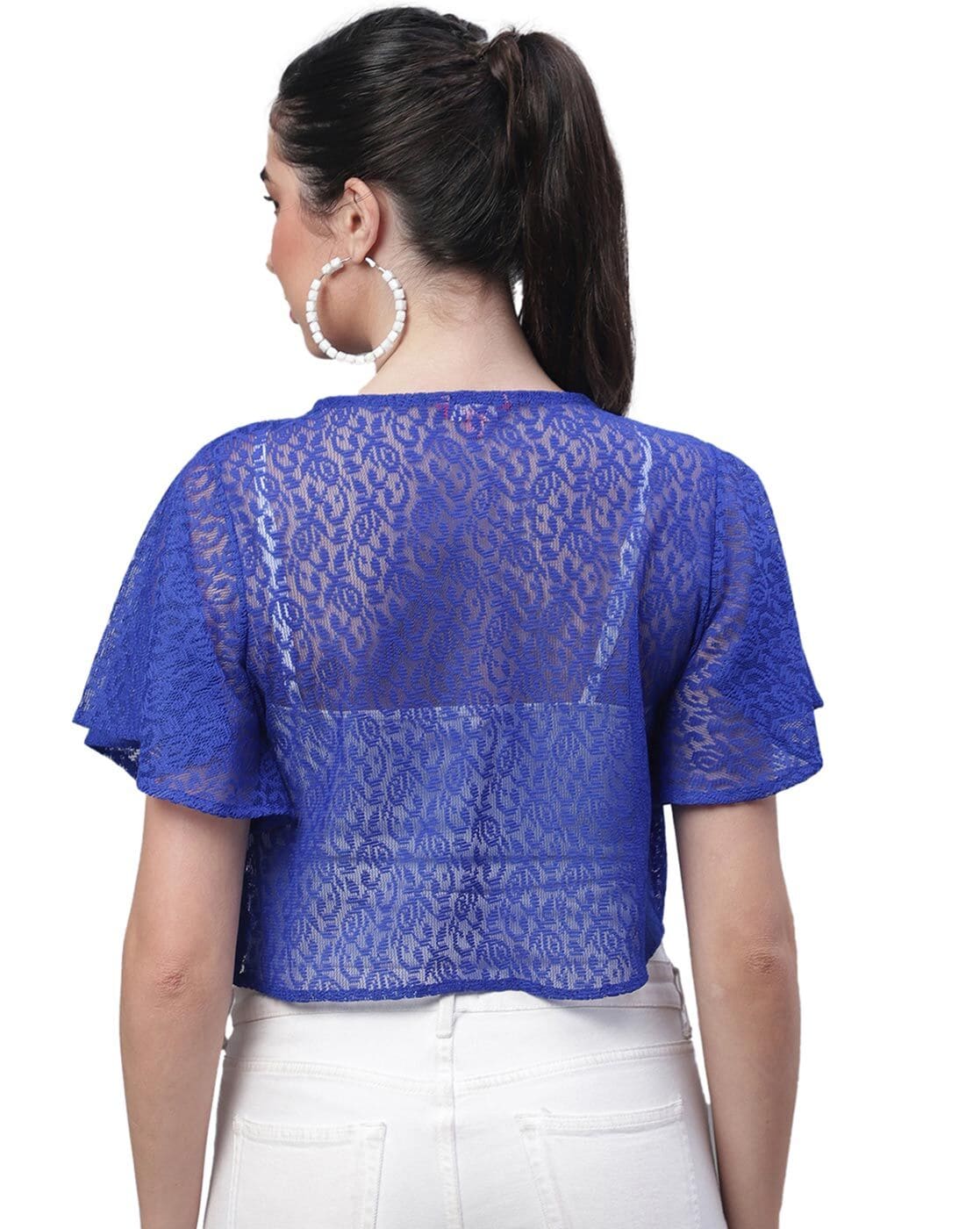 Junior's Long Sleeve Lace Smoked Shrug Bolero, Cropped Jacket Short  Cardigan (Junior's` X Large, Royal Blue) - Walmart.com