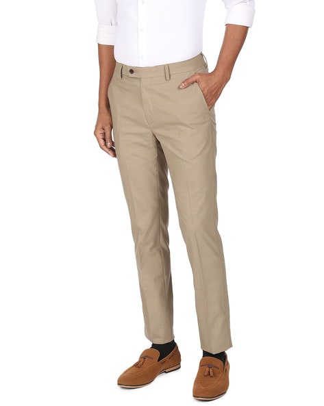 Buy Arrow Solid Dobby Trousers - NNNOW.com