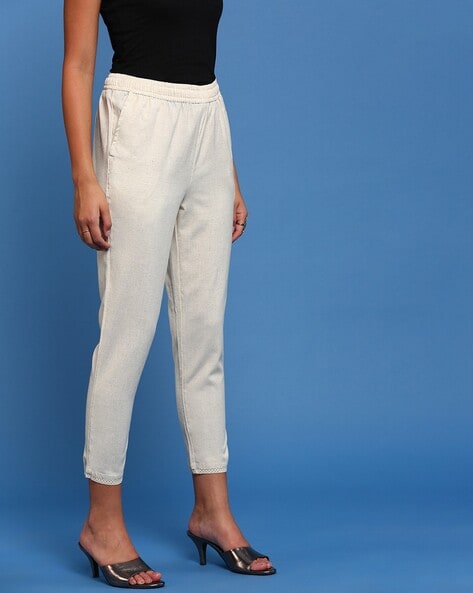 Buy Off-White Pants for Women by De Moza Online