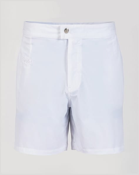 Mens all white sales swim trunks