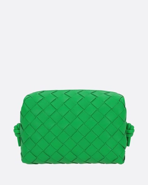 Bottega Veneta Parakeet Green Leather Mini Loop Camera Crossbody Bag