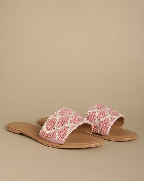 Pink and Turquoise Beaded Sandals - Cracker Barrel