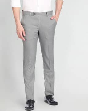 arrow Heathered Hudson Tailored Fit Flat-Front Trousers-picture-14