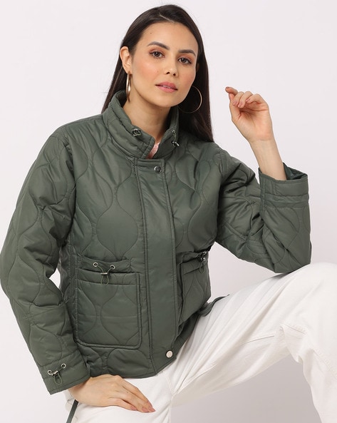 Buy Olive Green Jackets & Coats for Women by MDS Online | Ajio.com