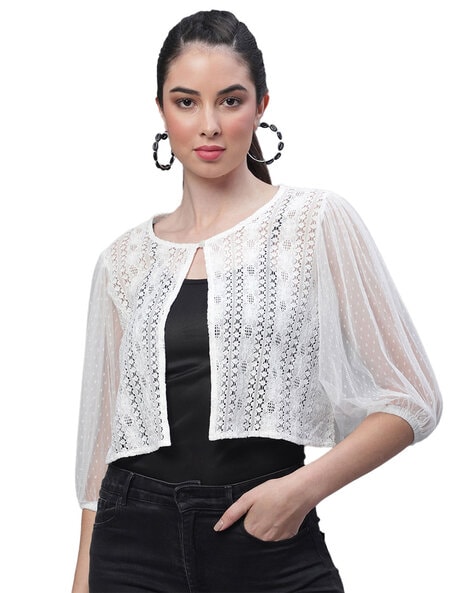 White on sale lace bolero