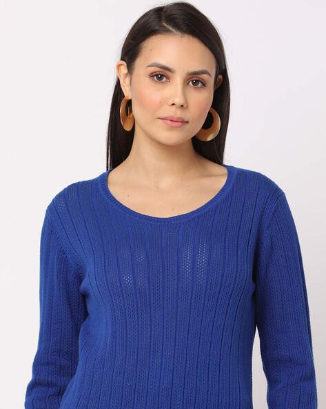 Royal blue crew neck on sale sweater