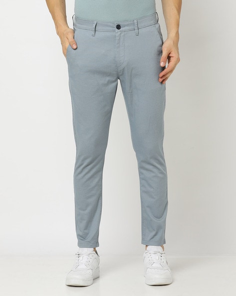 Navy Grid Check Cropped Trousers - TOPMAN | Cropped pants men, Pants outfit  men, Cropped trousers men