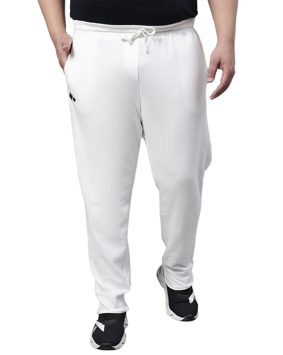 Buy Men White Print Slim Fit Casual Track Pants Online - 655409 | Van Heusen