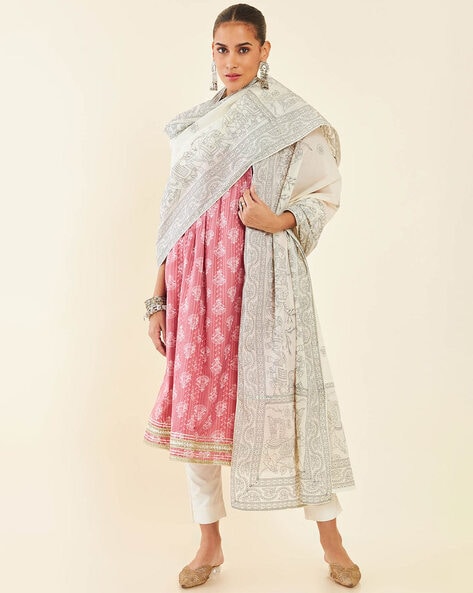 Embroidered Dupatta with Stitched Edges Price in India