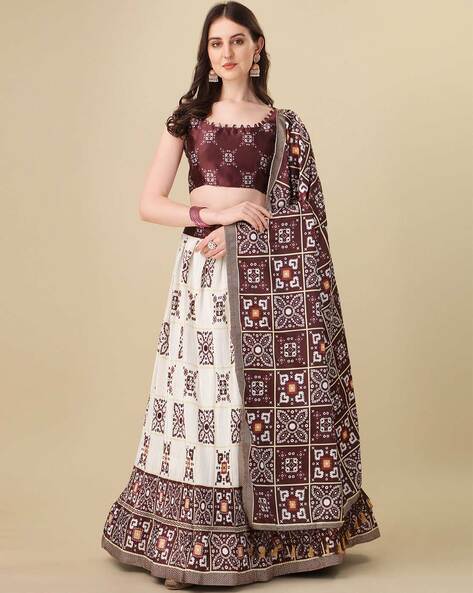 Indian Women Cotton Lehenga Choli Bagru Printed Top Skirt with Mulmul  Dupatta | eBay