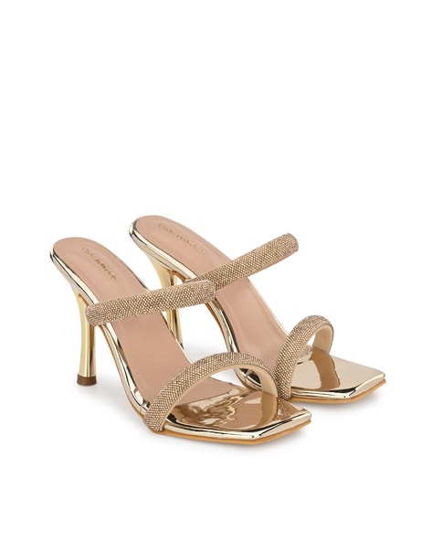 Buy Gold Heeled Sandals for Women by Clog London Online Ajio