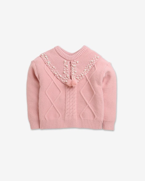 Buy Pink Sweaters Cardigans for Girls by HOPSCOTCH Online - Main Image