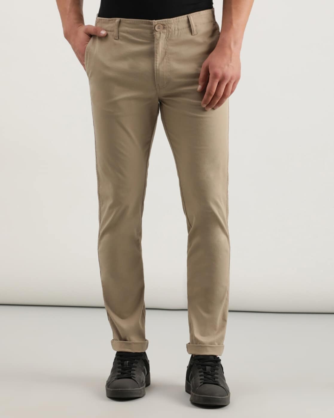Lee Men Beige Straight Loose Chino Stretch Jeans W30 L32 | Fabb Fashion