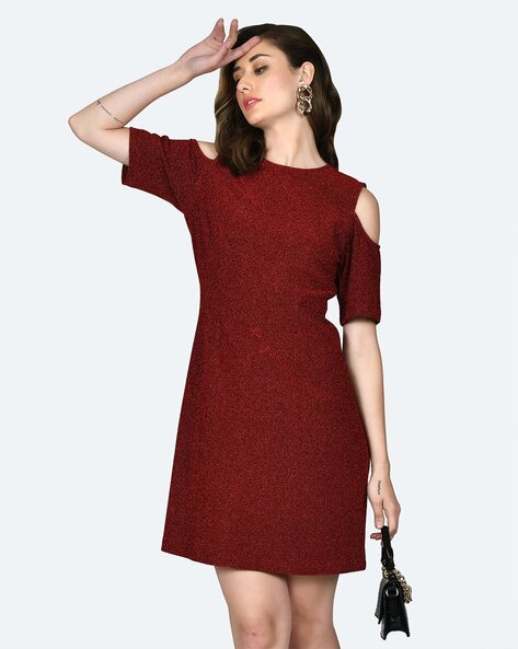 Cold shoulder outlet a line dress