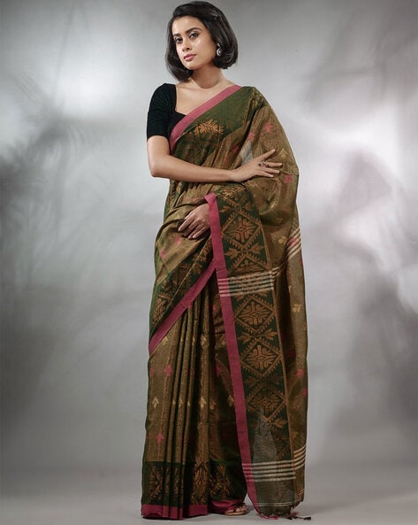 Buy Yellow Sarees for Women by Indie Picks Online | Ajio.com