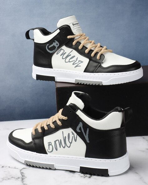 Buy Black & White Sneakers for Men by BONKERZ Online