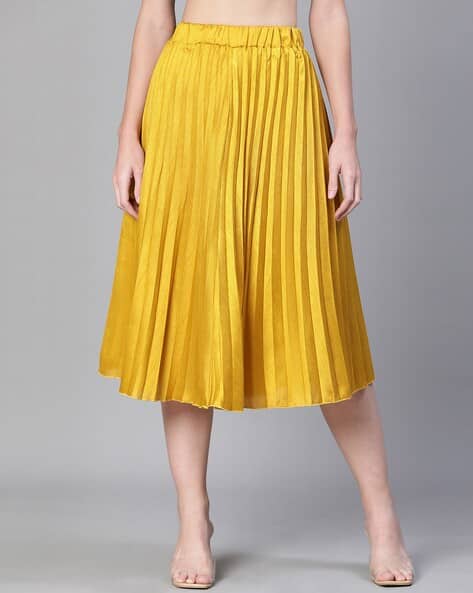 Buy Mustard Skirts for Women by Oxolloxo Online