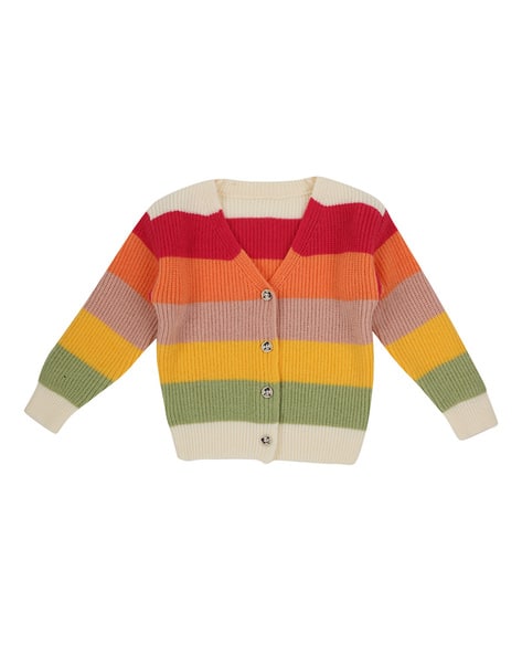 Striped V-neck Cardigan