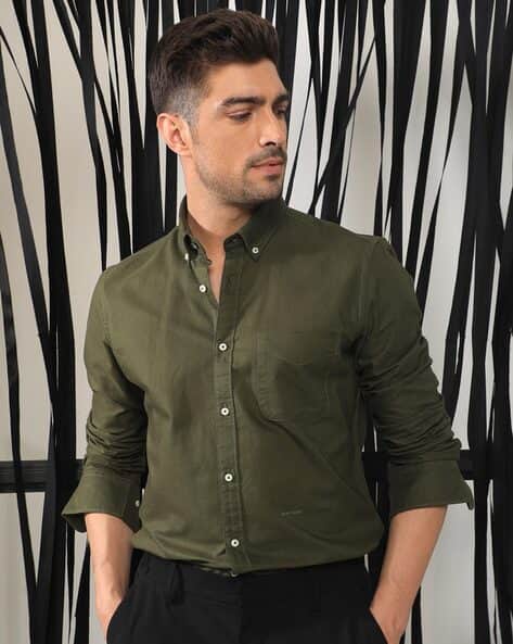 Rare Rabbit Slim Fit Shirt with Patch Pocket