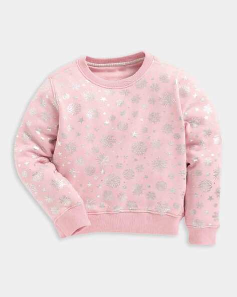Floral Print Round-Neck Sweater