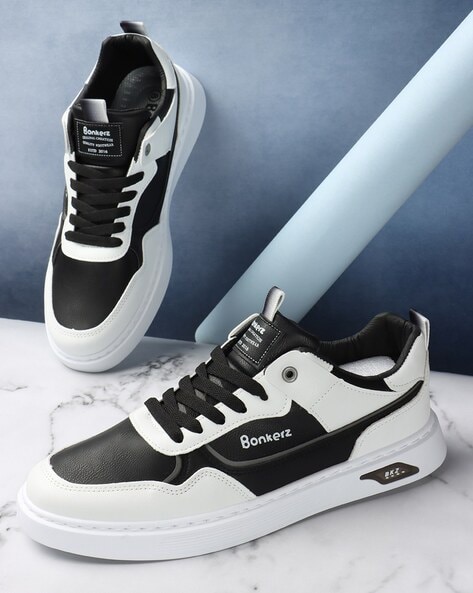 Buy Black & White Sneakers for Men by BONKERZ Online