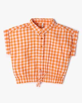 pepe jeans Checked Shirt with Waist Tie-Up-picture-43