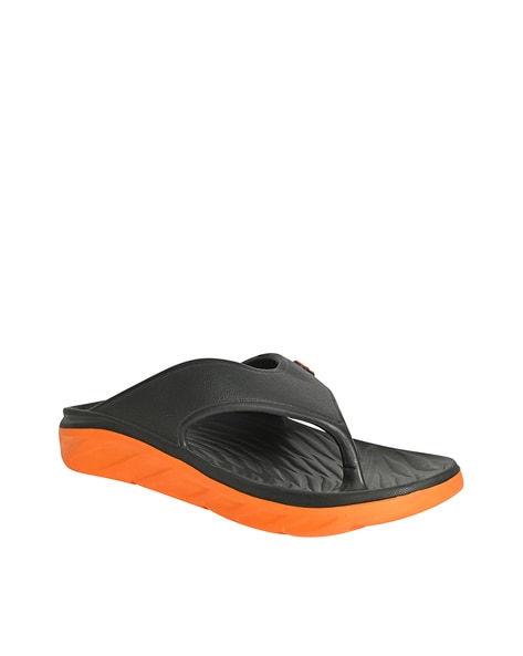 Buy Grey Orange Flip Flop Slippers for Men by UNITED COLORS OF