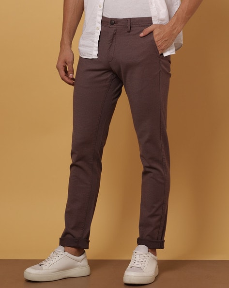 Low Rise Slim Fit Trousers - Buy Low Rise Slim Fit Trousers online in India