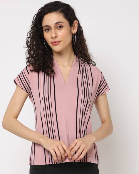Striped V-Neck Top