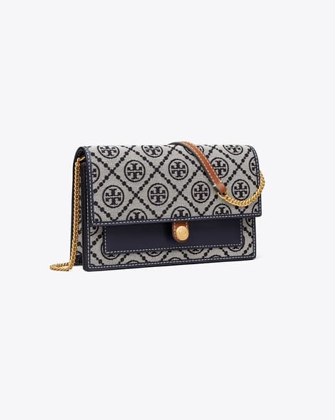 【関税送料込】Tory Burch Monogram Jacquard Wallet Crossbody New Tory Burch T Monogram Jacquard Wallet Crossbody Clutch