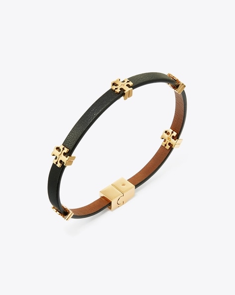 Louis Vuitton Leather Wrap Bracelet - Green, Brass Bangle