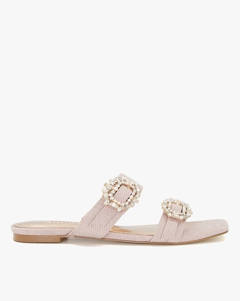 Buy Hinyyrin Available in 13 Colors,Rhinestone Sandals,Women's Flat Sandals,Flip  Flop,Jeweled Sandals, White, 6 at Amazon.in