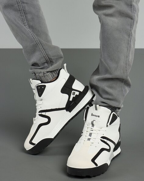 Buy Black & White Sneakers for Men by BONKERZ Online